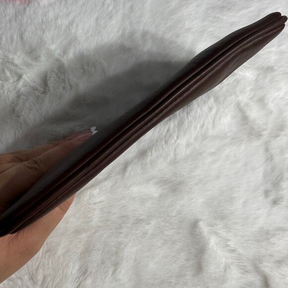 VINTAGE COACH MAHOGANY BROWN LEATHER FLAT SMALL COSMETIC BAG CASE POUCH 6990 - Picture 3 of 6